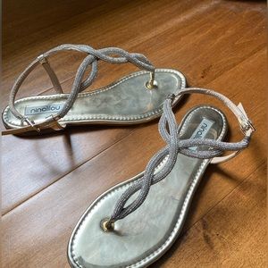 Ninalilou rhinestone strap flats. Never worn. Brand new. Percent for any outfit